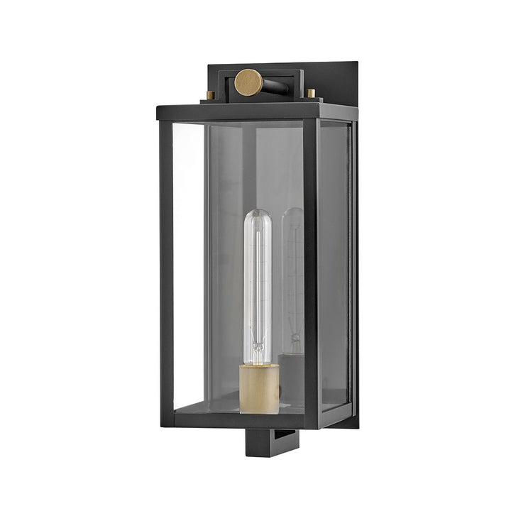 Quintiesse QN-CATALINA-M Catalina 1 Light Outdoor Medium Wall Lantern Black with Burnished Bronze accents