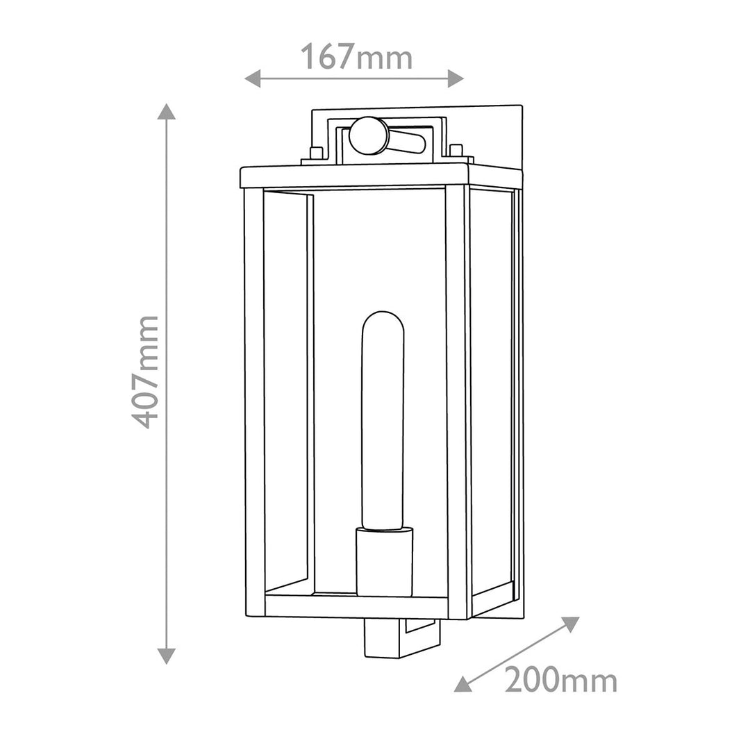 Quintiesse QN-CATALINA-M Catalina 1 Light Outdoor Medium Wall Lantern Black with Burnished Bronze accents