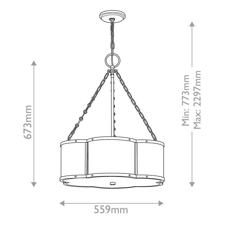 Quintiesse QN-CHANCE-3P-HB Chance 3 Light Pendant Heritage Brass