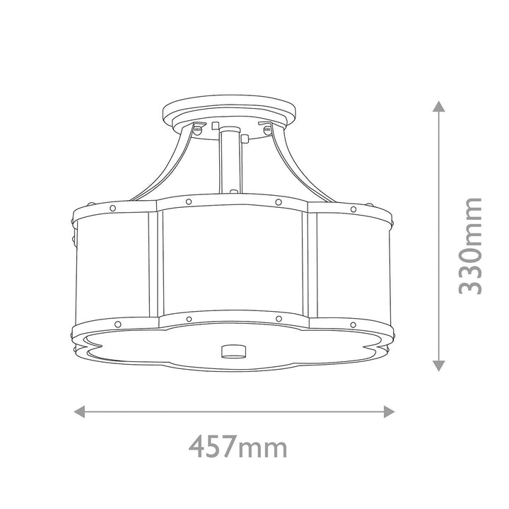 Quintiesse QN-CHANCE-SF-M-BLB Chance 3 Light Medium Semi-Flush Blackened Brass