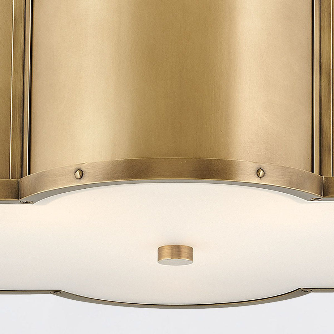 Quintiesse QN-CHANCE-SF-M-HB Chance 3 Light Medium Semi-Flush Heritage Brass