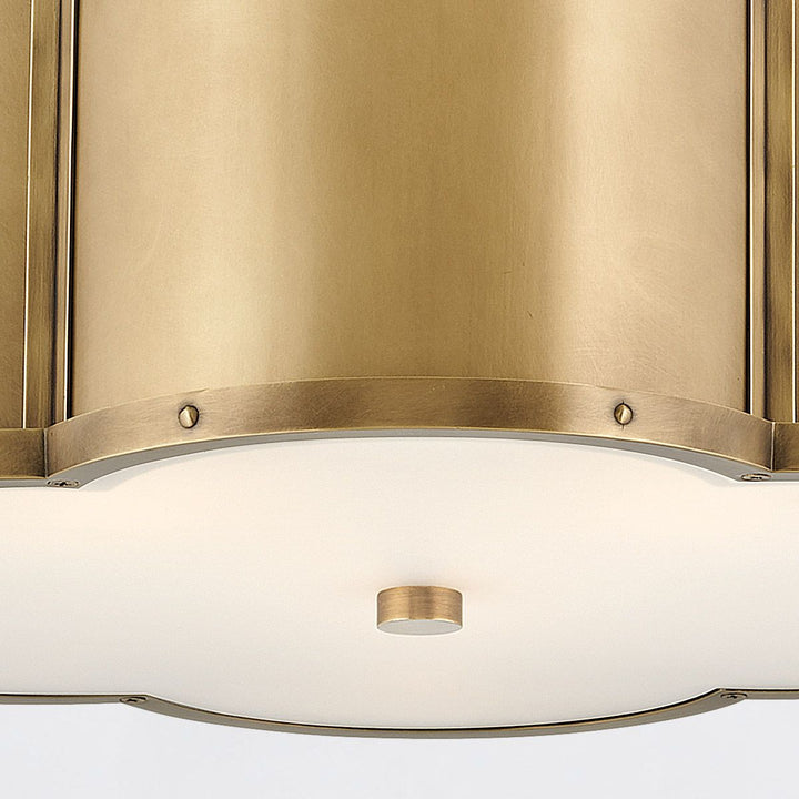 Quintiesse QN-CHANCE-SF-M-HB Chance 3 Light Medium Semi-Flush Heritage Brass