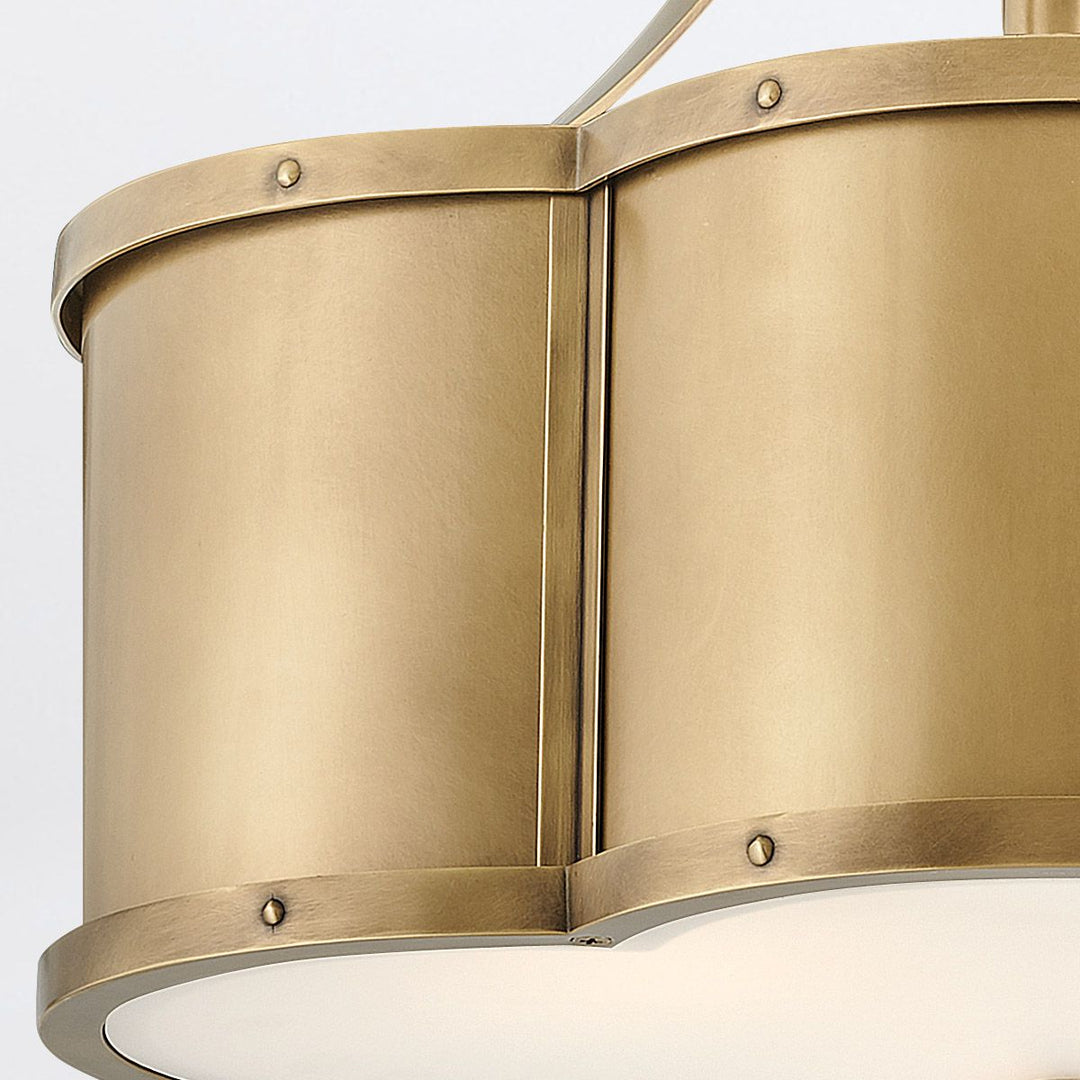 Quintiesse QN-CHANCE-SF-M-HB Chance 3 Light Medium Semi-Flush Heritage Brass