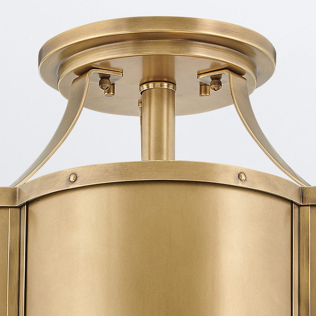 Quintiesse QN-CHANCE-SF-M-HB Chance 3 Light Medium Semi-Flush Heritage Brass