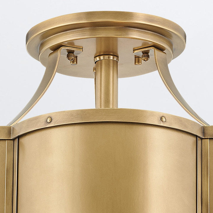 Quintiesse QN-CHANCE-SF-M-HB Chance 3 Light Medium Semi-Flush Heritage Brass