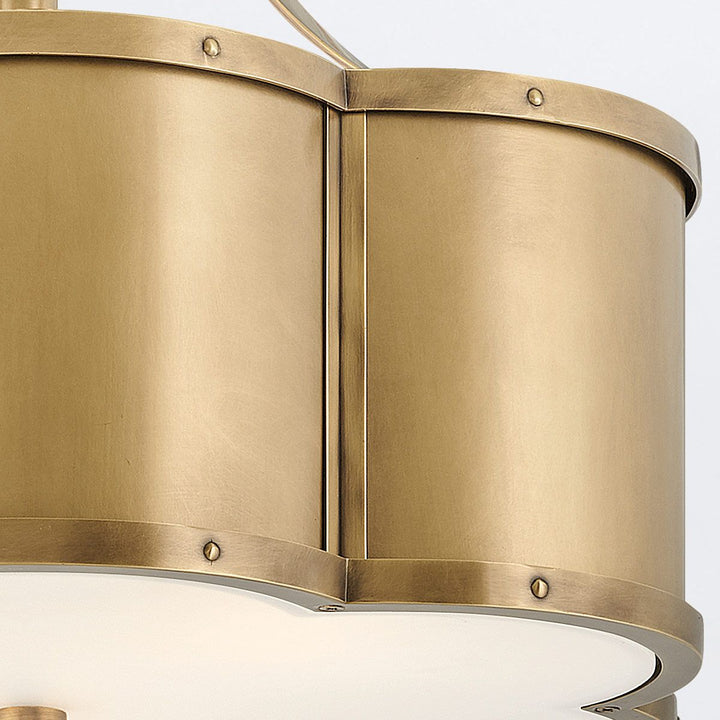Quintiesse QN-CHANCE-SF-M-HB Chance 3 Light Medium Semi-Flush Heritage Brass
