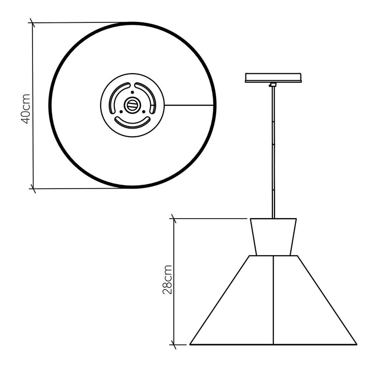 Quintiesse QN-CONICAL-P-M-TEAK Conical Pendant Light Teak