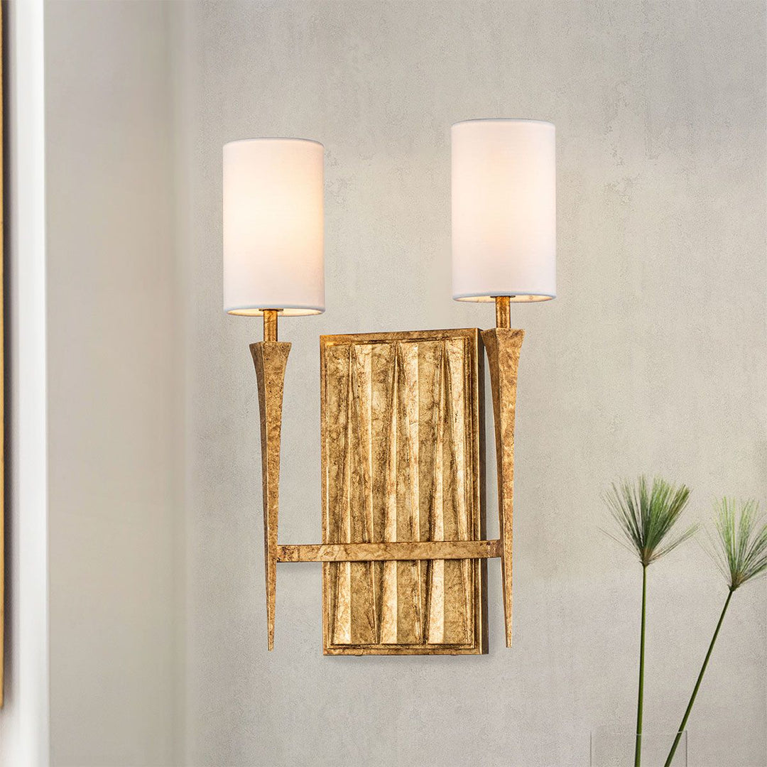 Quintiesse QN-CREST-2WB-DG Crest 2 Light Wall Light Gold Leaf
