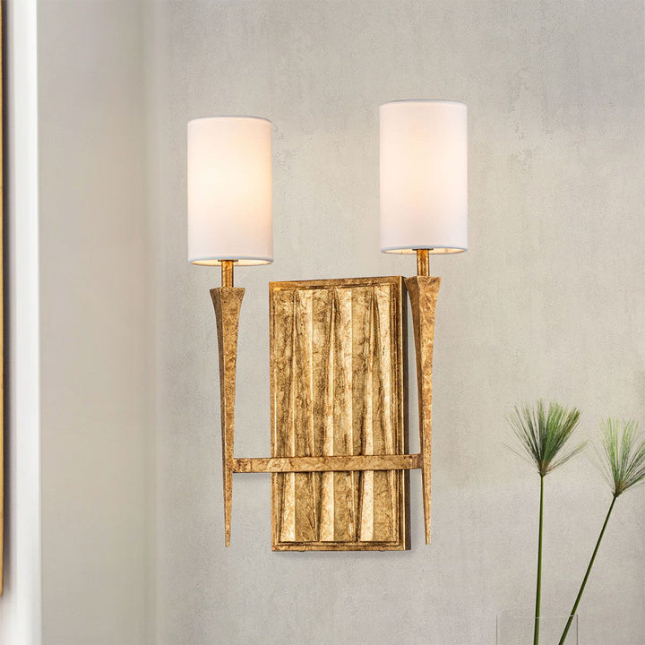 Quintiesse QN-CREST-2WB-DG Crest 2 Light Wall Light Gold Leaf