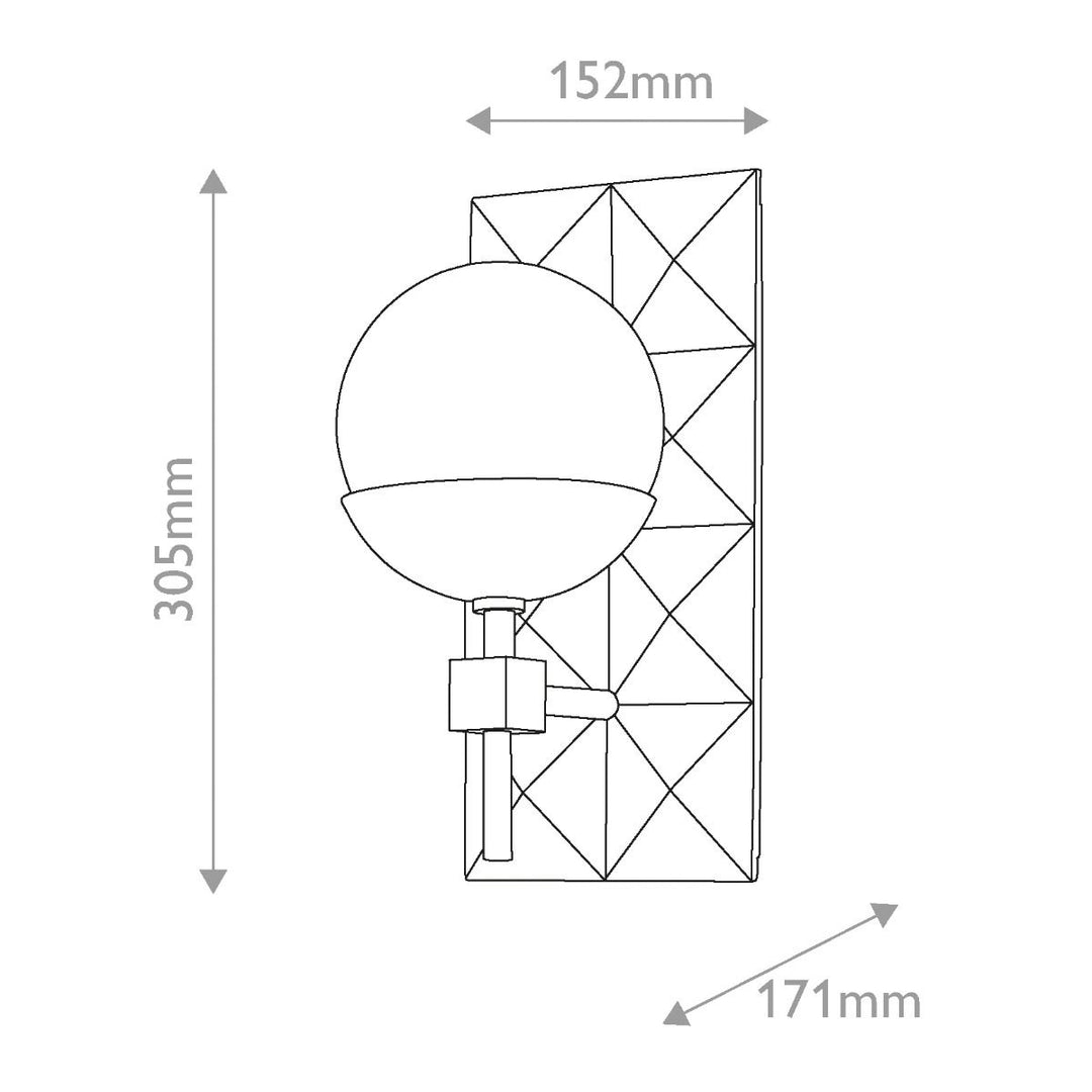 Quintiesse QN-DECO-1WB-AB-O Deco Bathroom 1 Light Wall Light Laquered Gold