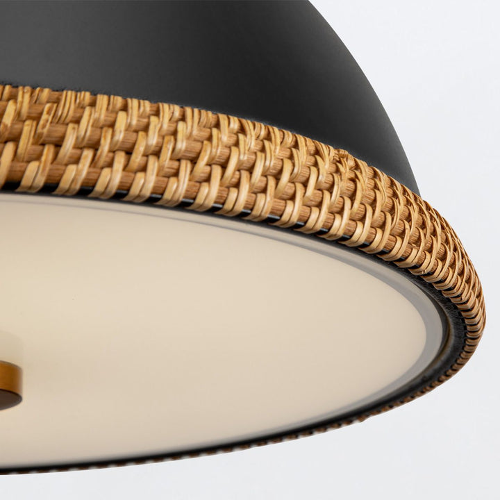 Quintiesse QN-DORAL-P-M-BK Doral 2 Light Pendant Matte Black/Vintage Brass