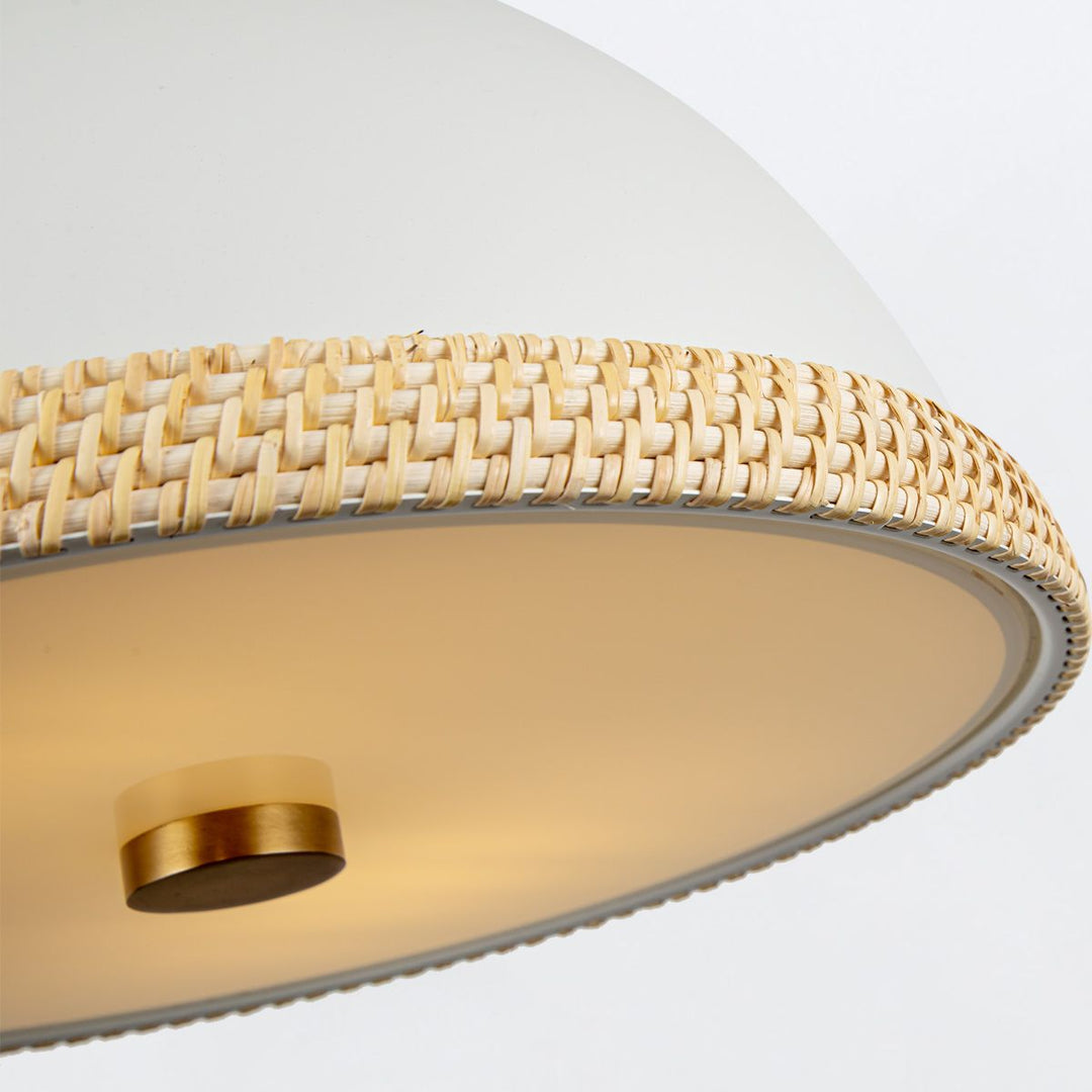 Quintiesse QN-DORAL-P-M-WHT Doral 2 Light Pendant Matte White/Vintage Brass