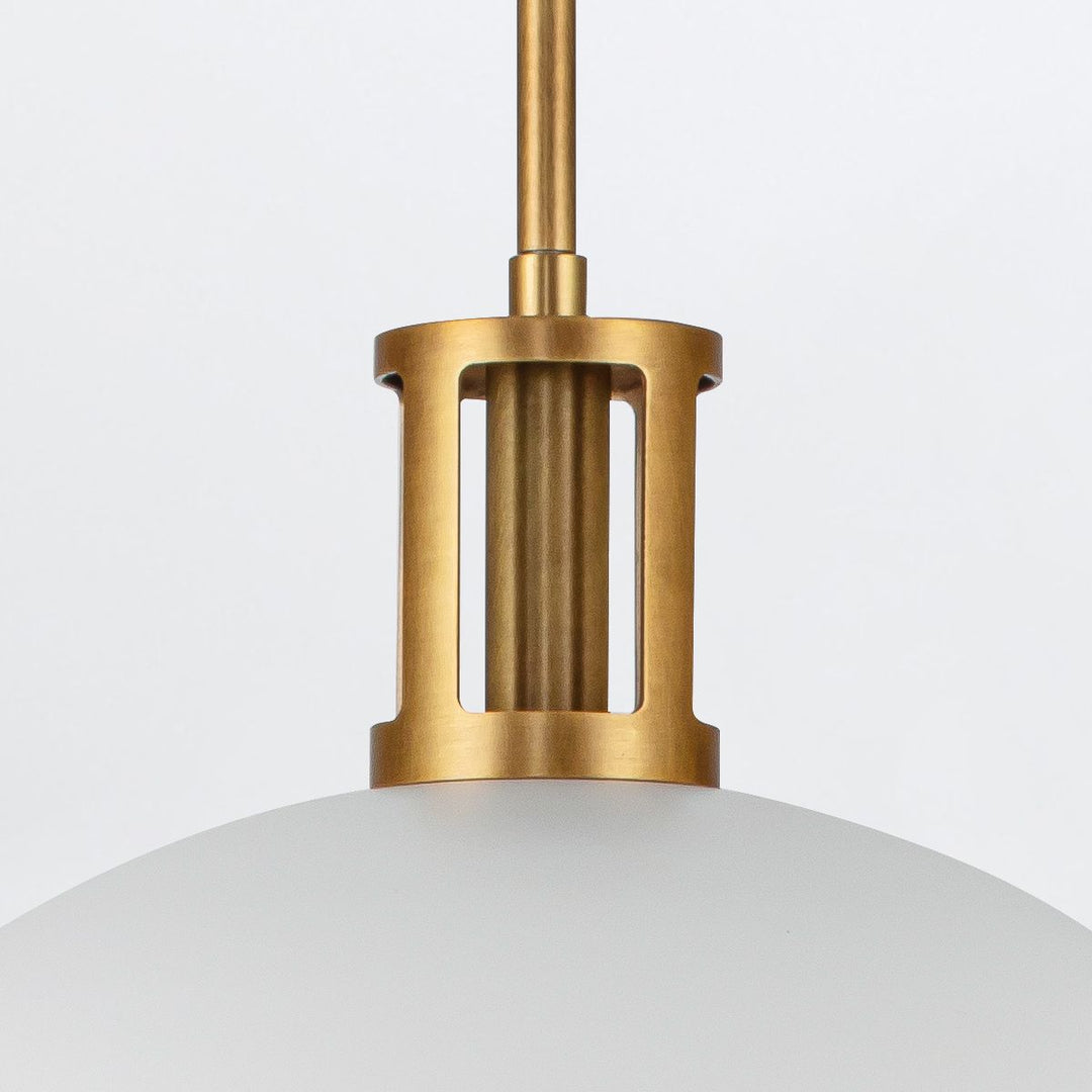 Quintiesse QN-DORAL-P-M-WHT Doral 2 Light Pendant Matte White/Vintage Brass