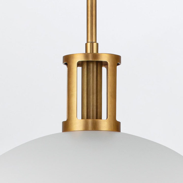 Quintiesse QN-DORAL-P-M-WHT Doral 2 Light Pendant Matte White/Vintage Brass