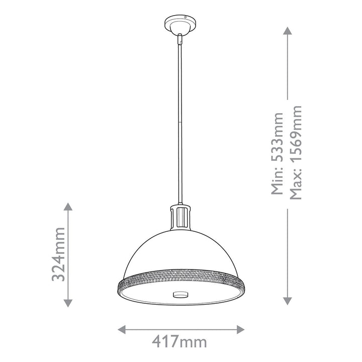 Quintiesse QN-DORAL-P-M-WHT Doral 2 Light Pendant Matte White/Vintage Brass