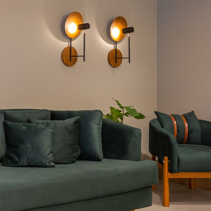 Quintiesse QN-DOT-WB1-TEAK Dot Wall Light Teak