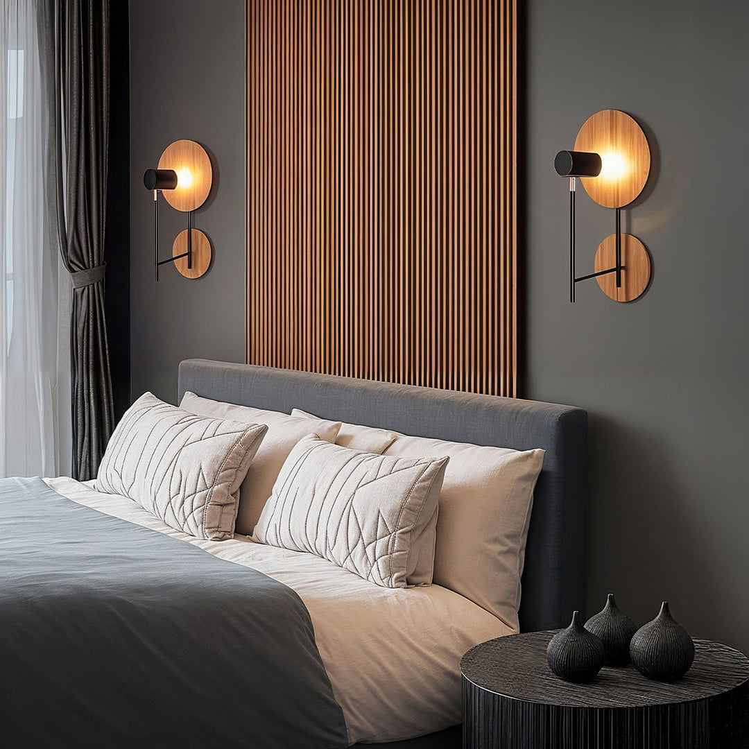 Quintiesse QN-DOT-WB1-TEAK Dot Wall Light Teak