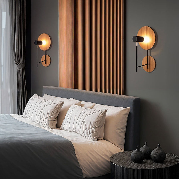 Quintiesse QN-DOT-WB1-TEAK Dot Wall Light Teak