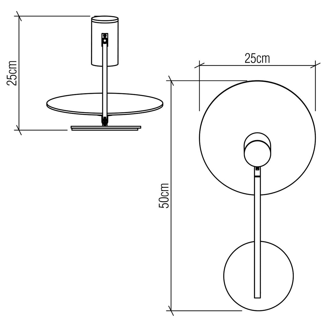Quintiesse QN-DOT-WB1-TEAK Dot Wall Light Teak