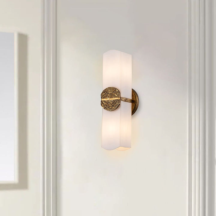 Quintiesse QN-ELAN-2WB-DG-OPAL Elan 2 Light Wall Light Gold Leaf