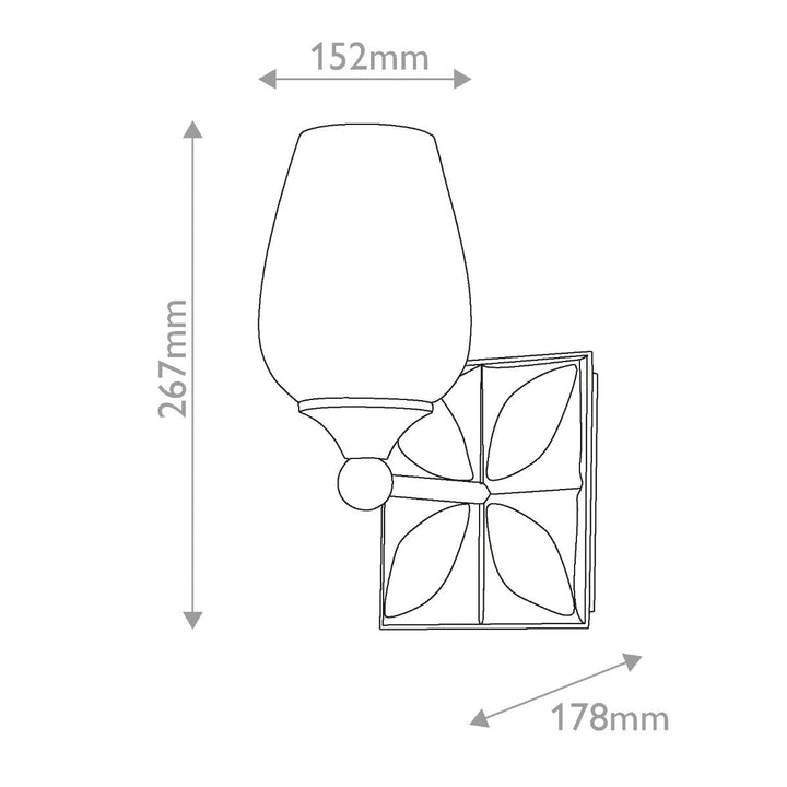 Quintiesse QN-EPSILON-1WB-AB-O Epsilon Bathroom 1 Light Wall Light Aged Brass