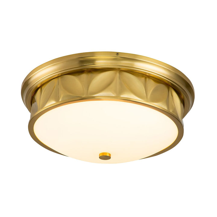 Quintiesse QN-EPSILON-F-M-AB-O Epsilon Bathroom 3 Light Ceiling Flush Aged Brass