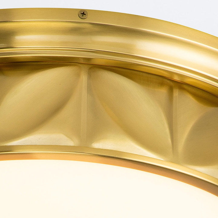 Quintiesse QN-EPSILON-F-M-AB-O Epsilon Bathroom 3 Light Ceiling Flush Aged Brass