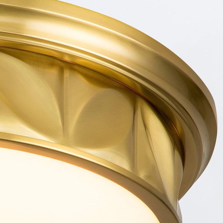 Quintiesse QN-EPSILON-F-M-AB-O Epsilon Bathroom 3 Light Ceiling Flush Aged Brass