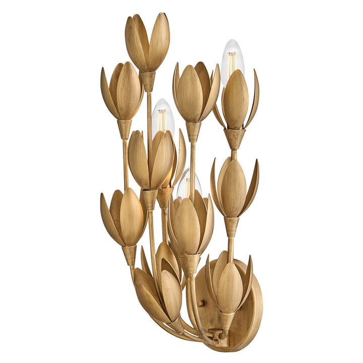 Quintiesse QN-FLORA-3W-GD Flora 3 Light Wall Light Burnished Gold