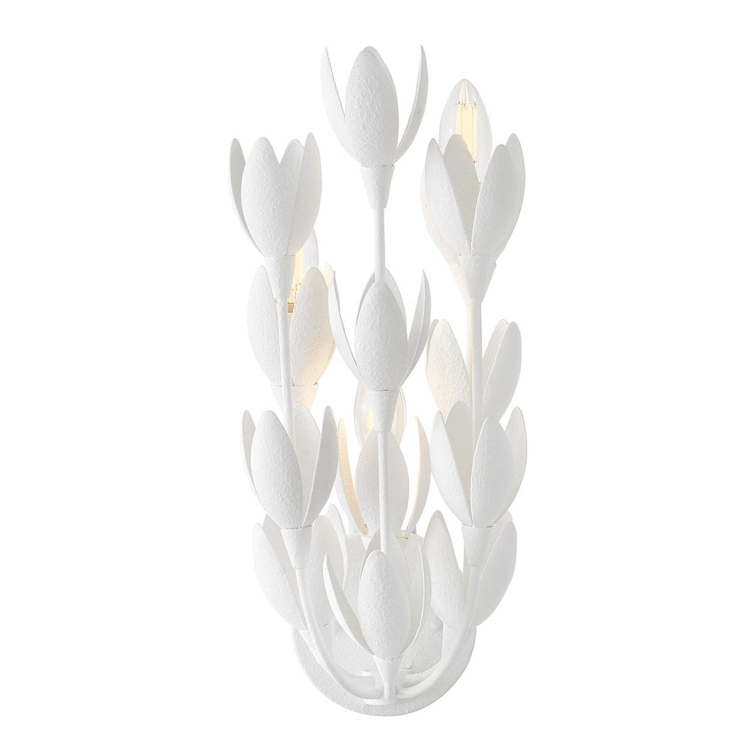 Quintiesse QN-FLORA-3W-WHT Flora 3 Light Wall Light Textured Plaster