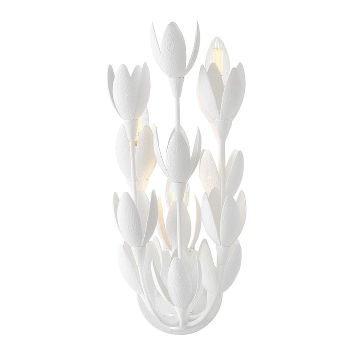 Quintiesse QN-FLORA-3W-WHT Flora 3 Light Wall Light Textured Plaster