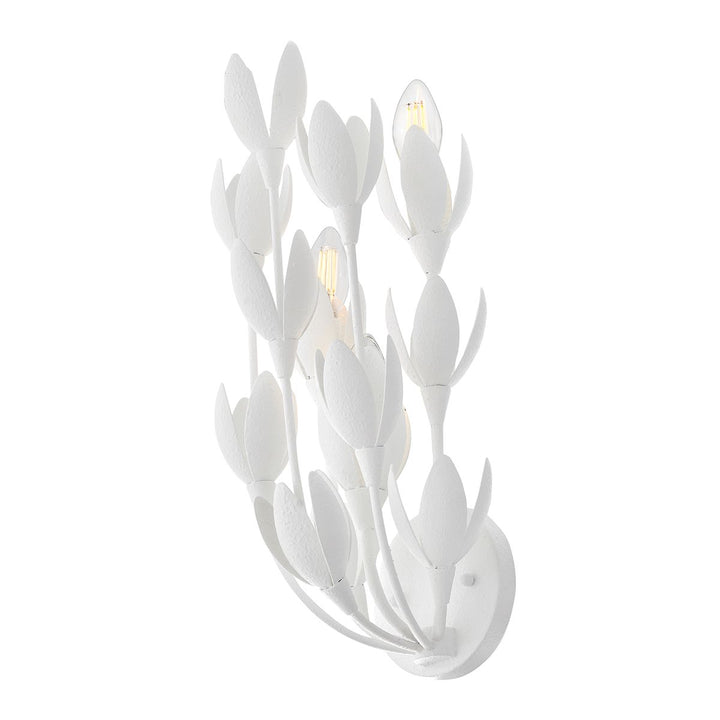 Quintiesse QN-FLORA-3W-WHT Flora 3 Light Wall Light Textured Plaster