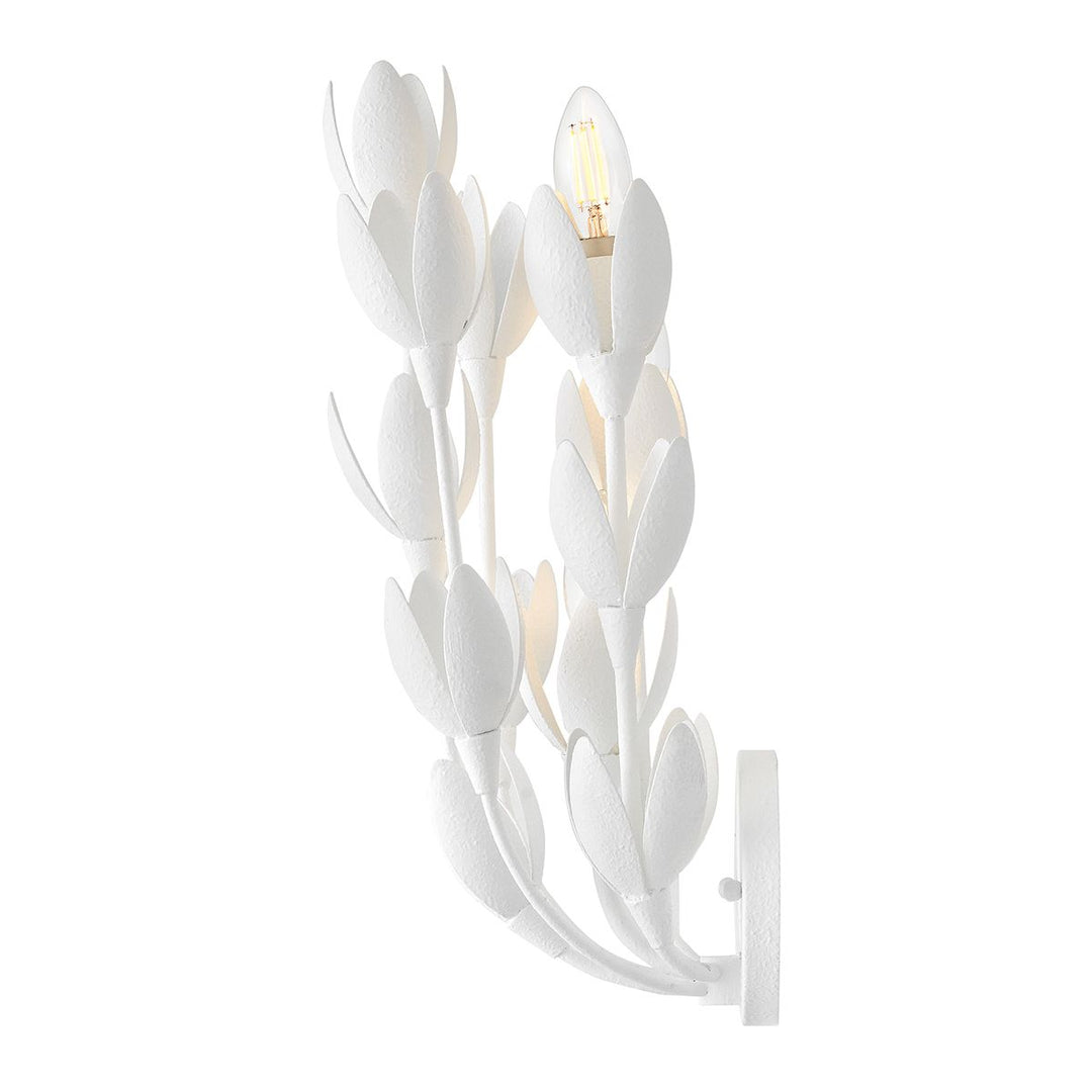 Quintiesse QN-FLORA-3W-WHT Flora 3 Light Wall Light Textured Plaster