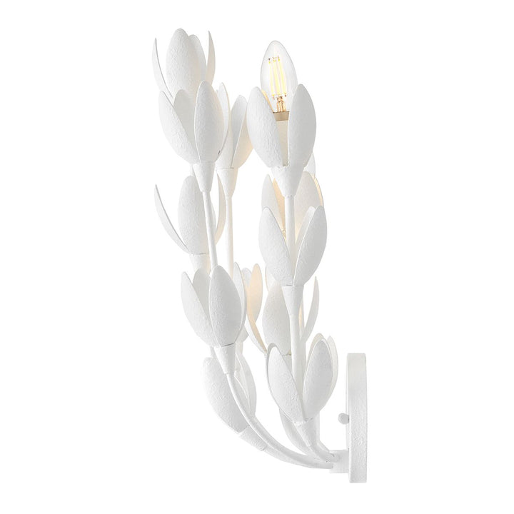 Quintiesse QN-FLORA-3W-WHT Flora 3 Light Wall Light Textured Plaster