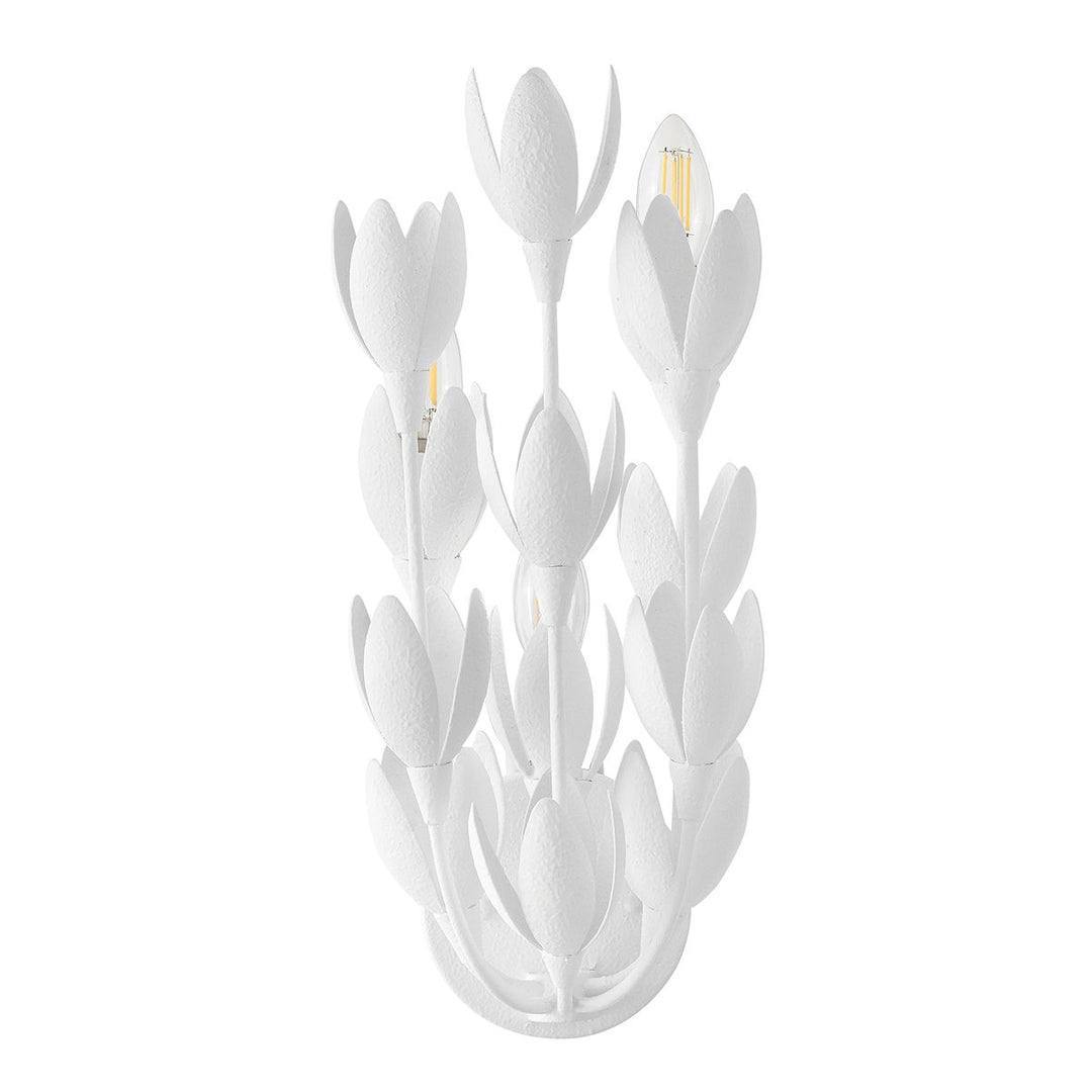 Quintiesse QN-FLORA-3W-WHT Flora 3 Light Wall Light Textured Plaster