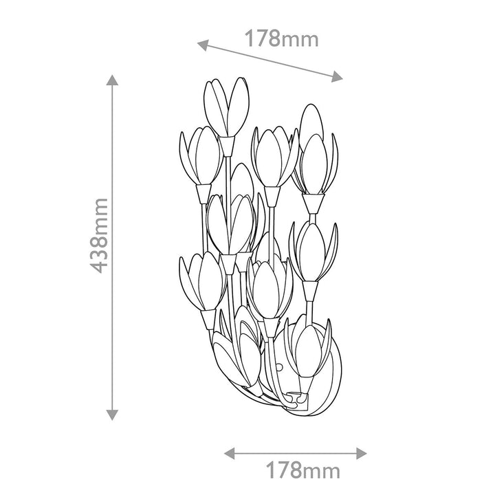 Quintiesse QN-FLORA-3W-WHT Flora 3 Light Wall Light Textured Plaster