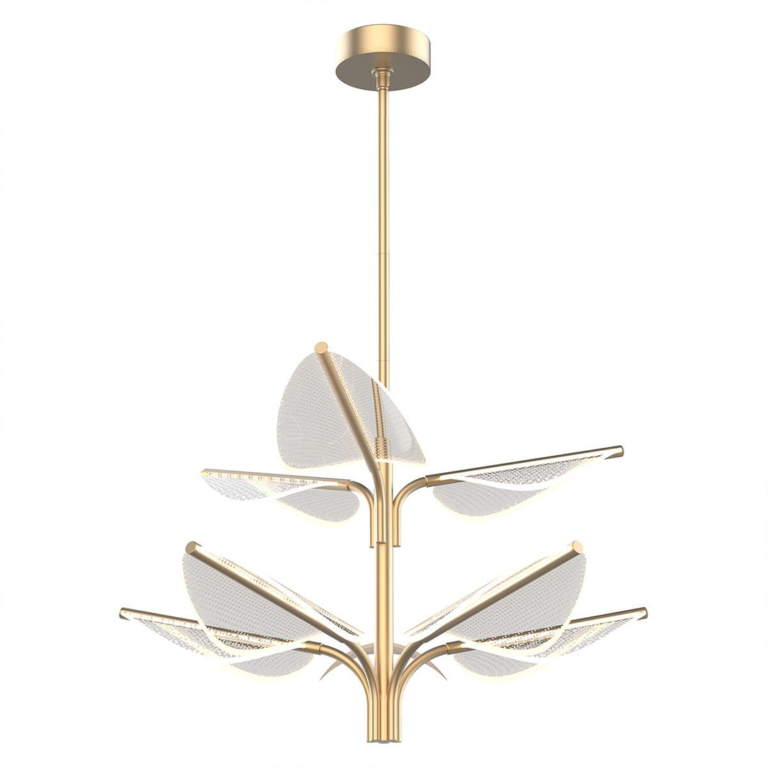 Quintiesse QN-FLORIANA-8P-L-NBR Floriana 8 Leaf LED Chandelier Large Natural Brass