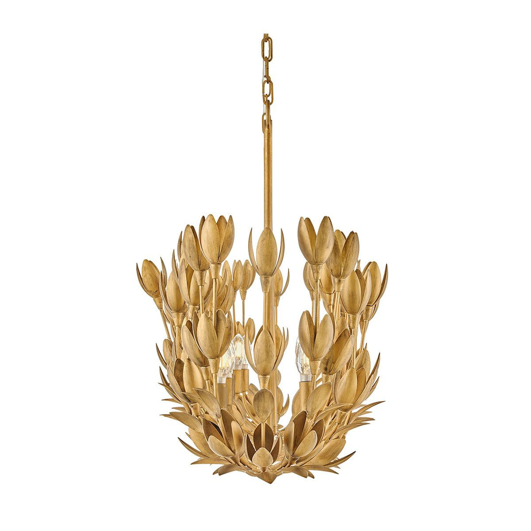 Quintiesse QN-FLORA10-GD Flora 10 Light Linear Chandelier Burnished Gold