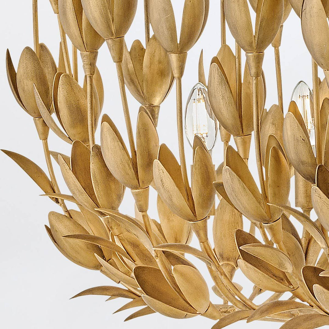 Quintiesse QN-FLORA10-GD Flora 10 Light Linear Chandelier Burnished Gold