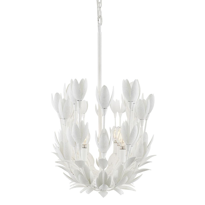 Quintiesse QN-FLORA10-WHT Flora 10 Light Linear Chandelier Textured Plaster