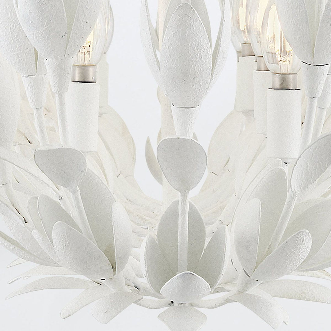 Quintiesse QN-FLORA10-WHT Flora 10 Light Linear Chandelier Textured Plaster