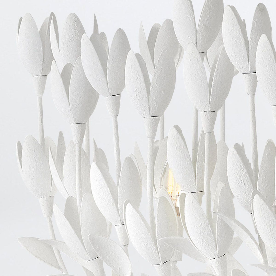 Quintiesse QN-FLORA10-WHT Flora 10 Light Linear Chandelier Textured Plaster