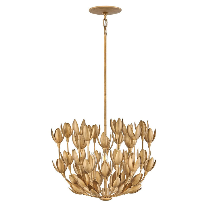 Quintiesse QN-FLORA3-GD Flora 3 Light Duo-Mount Pendant Burnished Gold