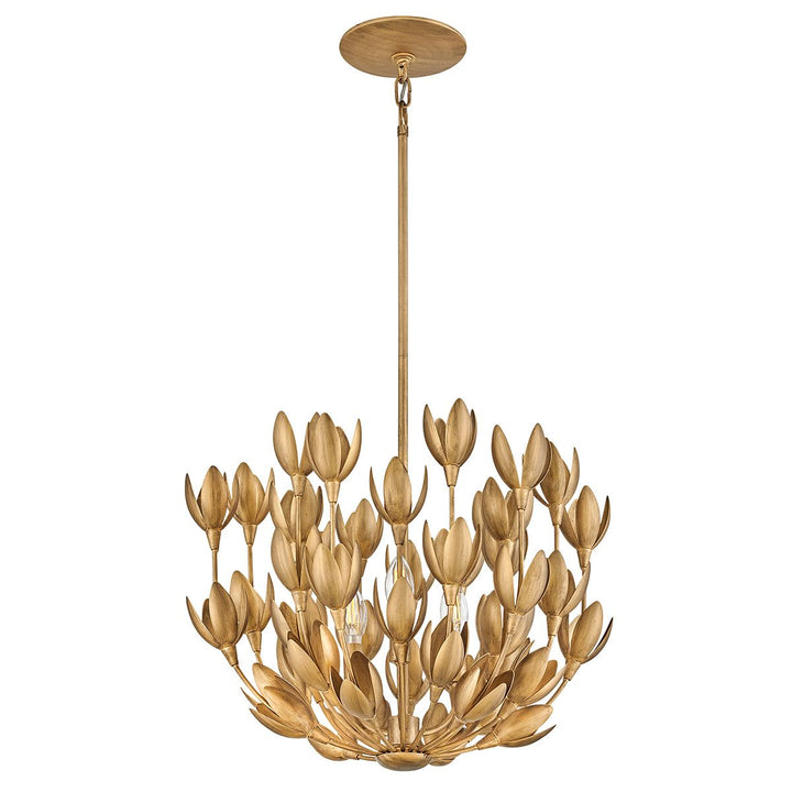 Quintiesse QN-FLORA3-GD Flora 3 Light Duo-Mount Pendant Burnished Gold