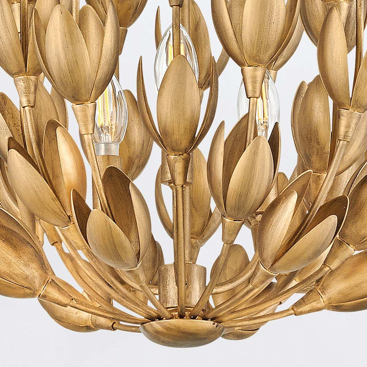 Quintiesse QN-FLORA3-GD Flora 3 Light Duo-Mount Pendant Burnished Gold