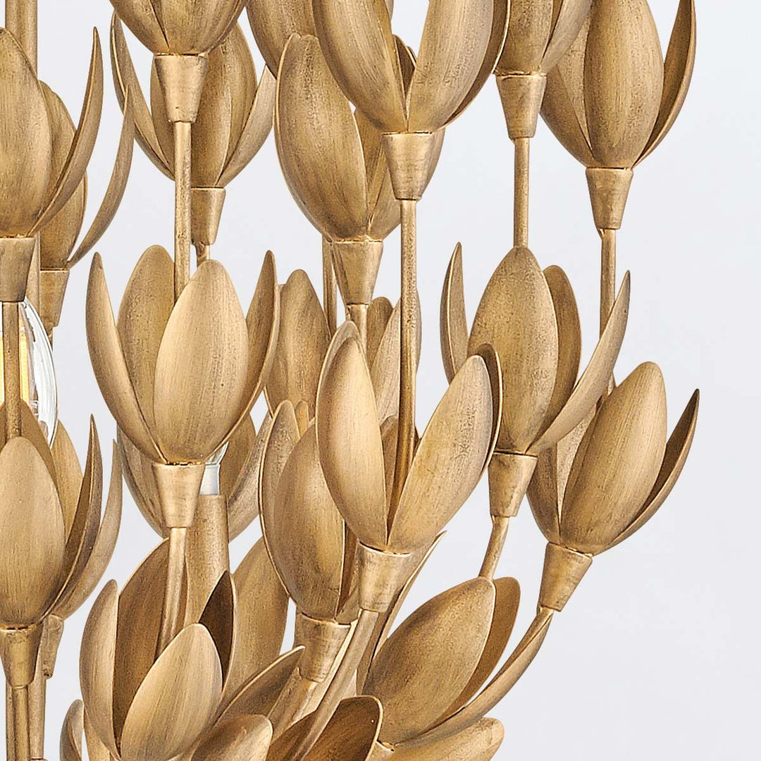 Quintiesse QN-FLORA3-GD Flora 3 Light Duo-Mount Pendant Burnished Gold