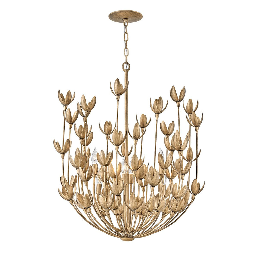 Quintiesse QN-FLORA6-GD Flora 6 Light Chandelier Burnished Gold