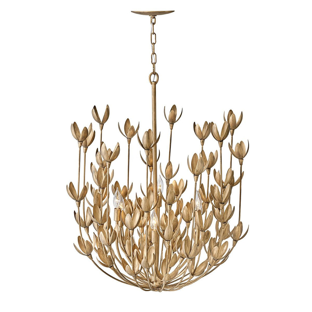 Quintiesse QN-FLORA6-GD Flora 6 Light Chandelier Burnished Gold