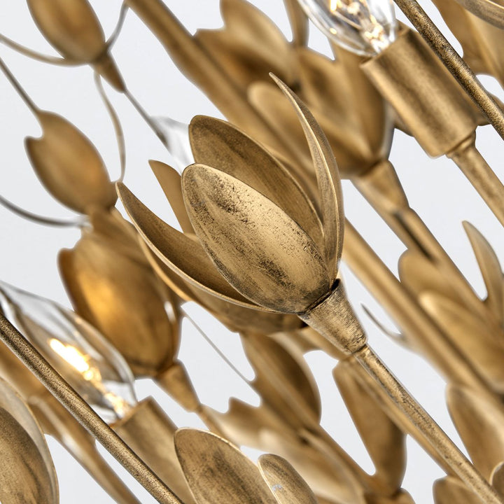 Quintiesse QN-FLORA6-GD Flora 6 Light Chandelier Burnished Gold