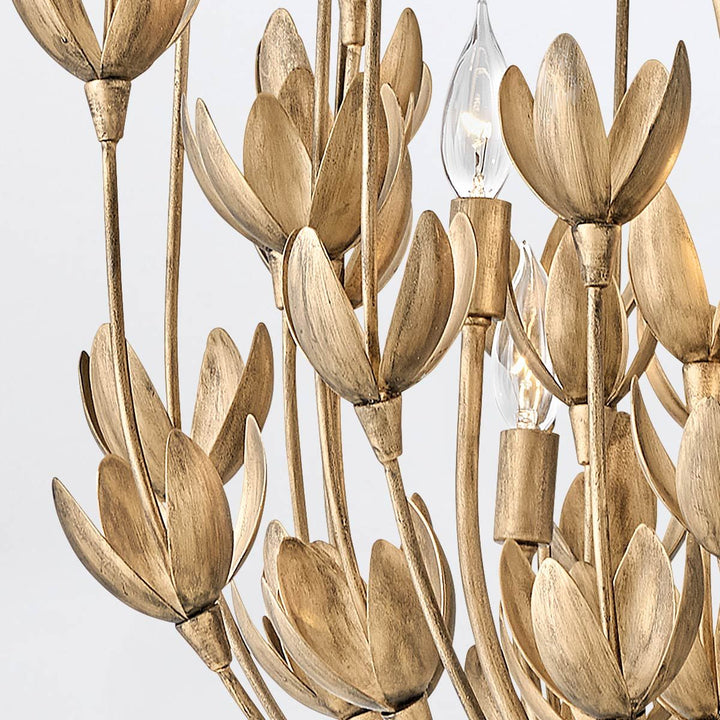Quintiesse QN-FLORA6-GD Flora 6 Light Chandelier Burnished Gold